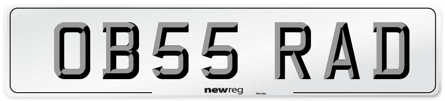 OB55 RAD Number Plate from New Reg